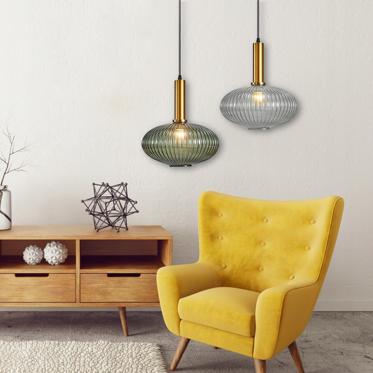 Lampa Sufitowa Wisząca Szklana Przezroczysta