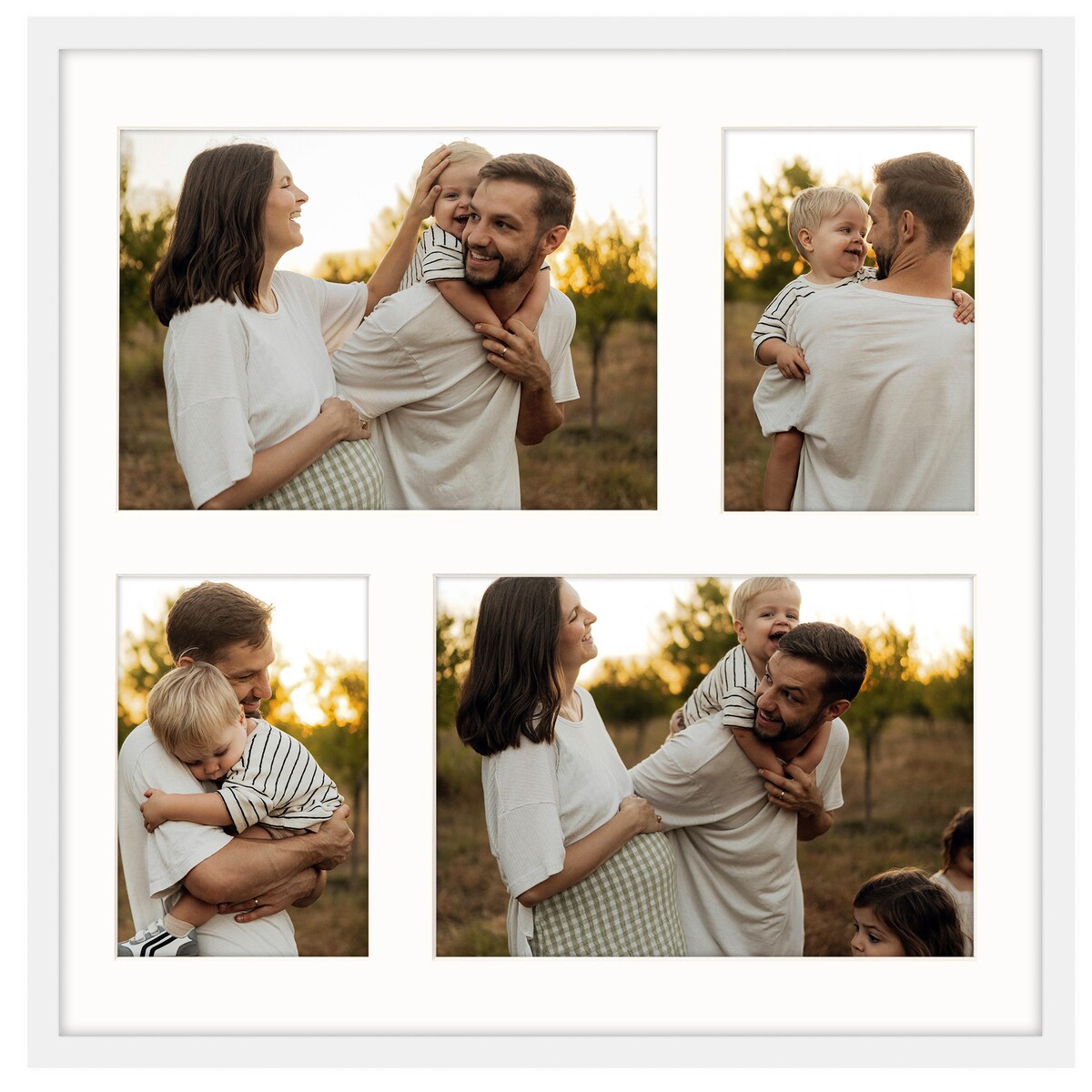 Ramka na 4 zdjęcia 2x 10x15 cm 2x 15x21 cm biała foto galeria 40x40 cm FRAMAI