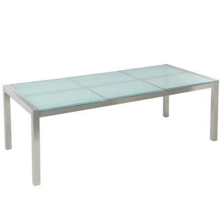 Zestaw ogrodowy dla 8 osób GROSSETO Szkło tłuczone Przezroczysty/ biały