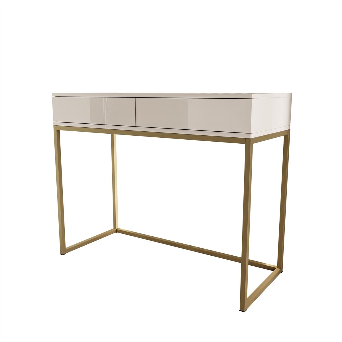 Konsola BLANCO GLAMOUR kaszmir na stelażu złotym, push-to-open