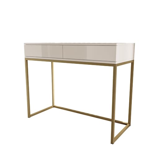 Konsola BLANCO GLAMOUR kaszmir na stelażu złotym, push-to-open