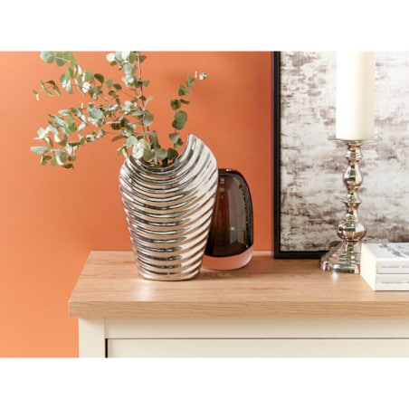 Wazon dekoracyjny ceramiczny srebrny ECETRA