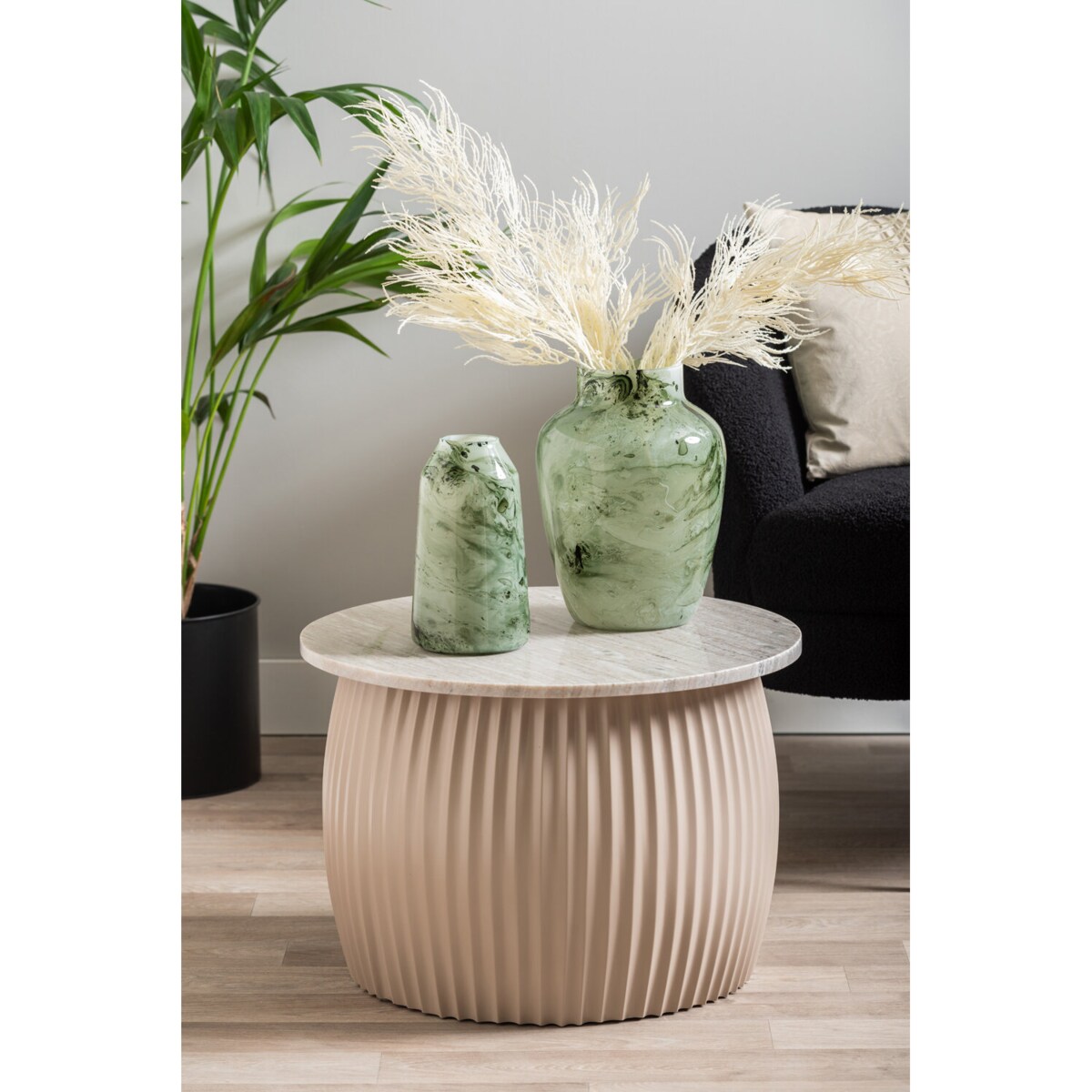 Stolik kawowy okrągły LUSCIOUS, marmurowy blat, Ø 52 cm