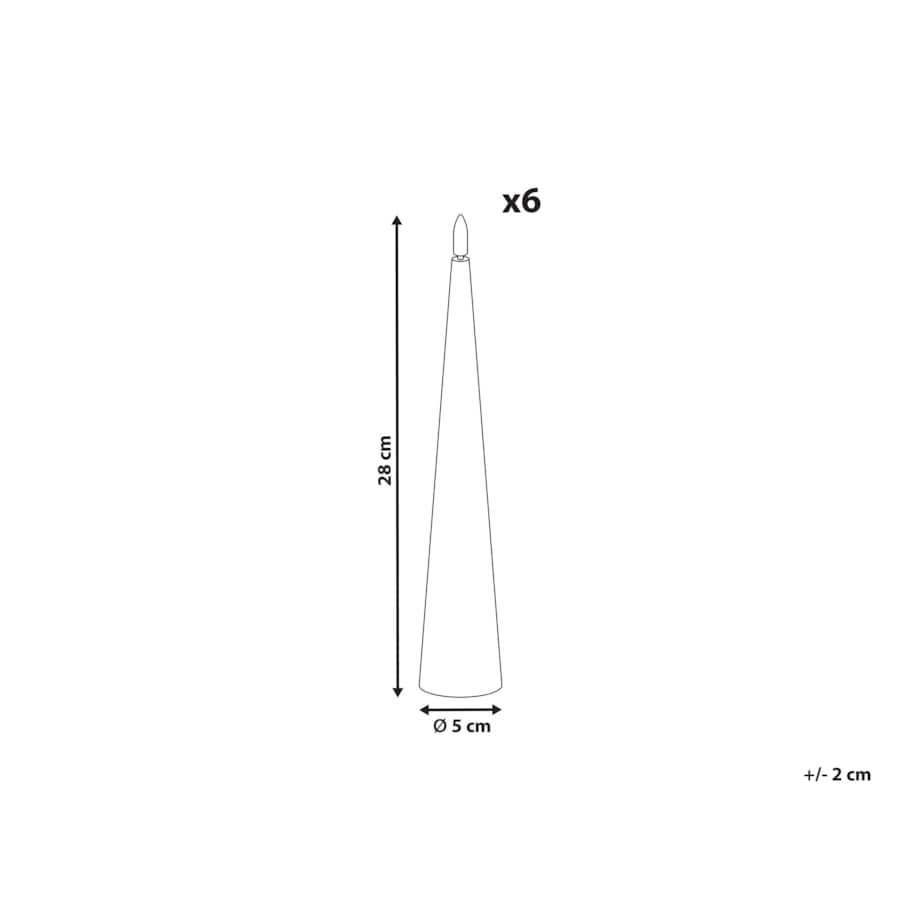 Zestaw 6 świec LED AURUM 28 cm Złamana biel