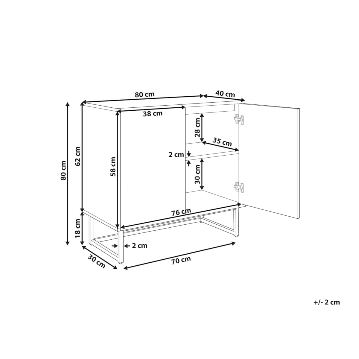 Szafka dwudrzwiowa jasne drewno z białym ALASKA