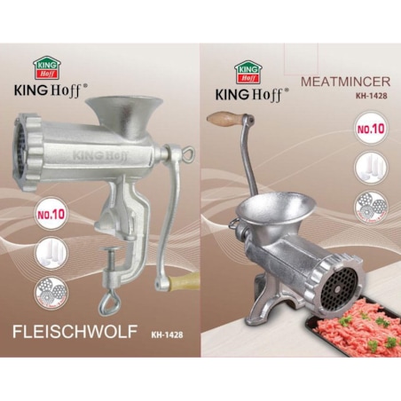 Maszynka żeliwna do mielenia mięsa #10 + akcesoria KINGHOFF