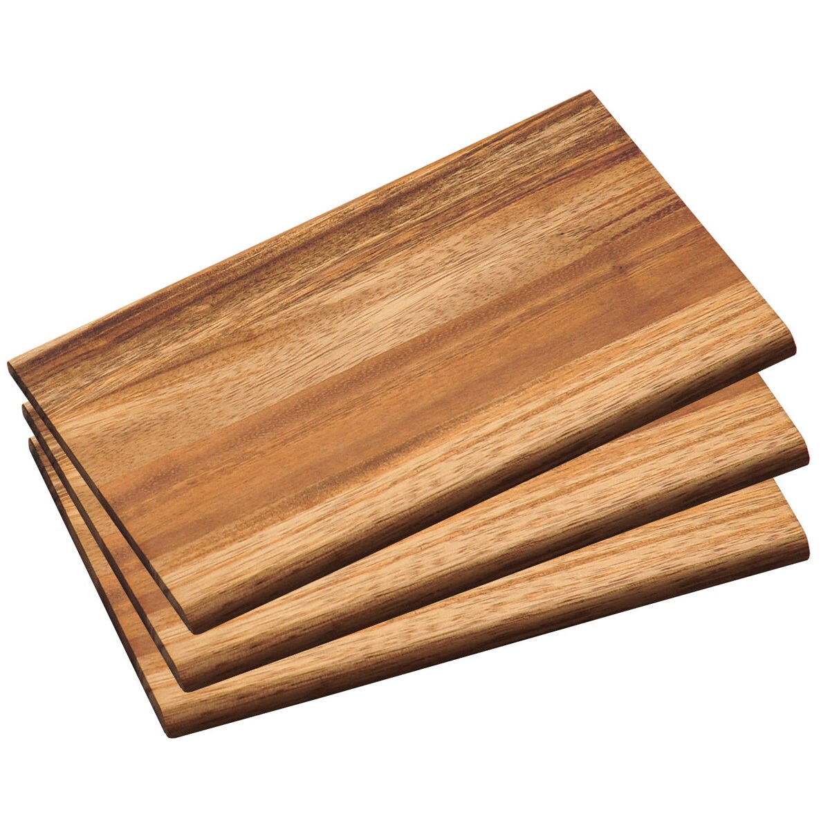 Tace do serwowania przekąsek, 3 sztuki w komplecie, drewno akacjowe, 23 x 15 cm, Kesper