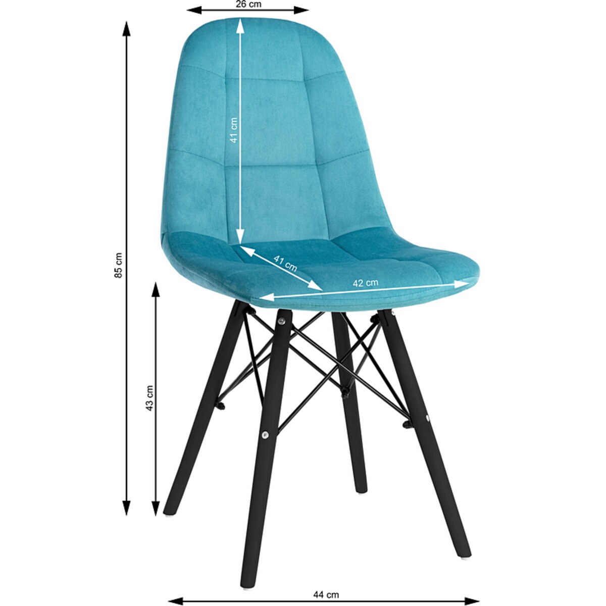 Krzesło Tapicerowane Welurowe Do Jadalni Salonu Pikowane Skandynawskie