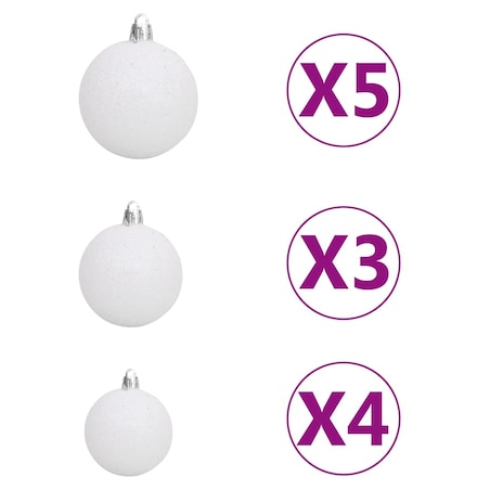 vidaXL Sztuczna choinka z lampkami i bombkami, zielona, 150 cm, PVC