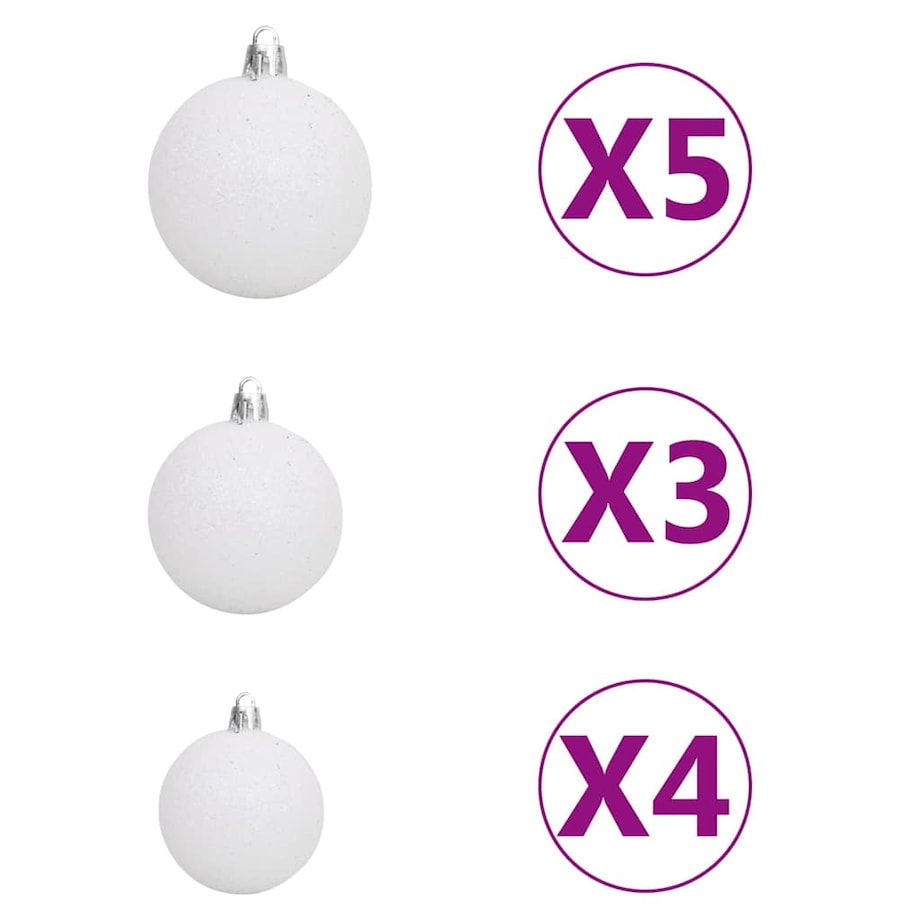 vidaXL Sztuczna choinka z lampkami i bombkami, zielona, 150 cm, PVC
