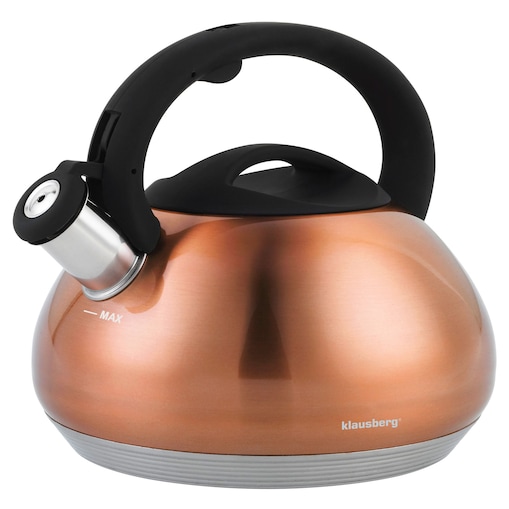 Czajnik stalowy z gwizdkiem 2.7L dno x7 wielowarstwowe miedziany KLAUSBERG