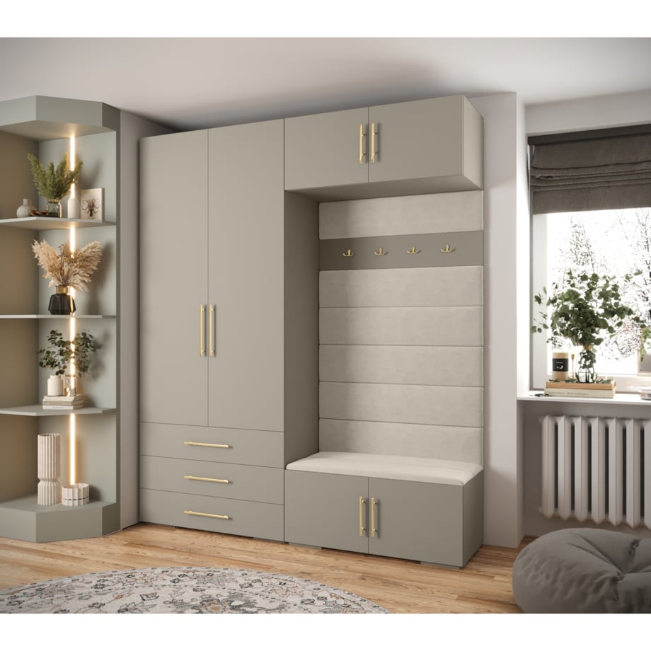 Garderoba do przedpokoju INOVA 3 Z12 kaszmir+złoty+manila02