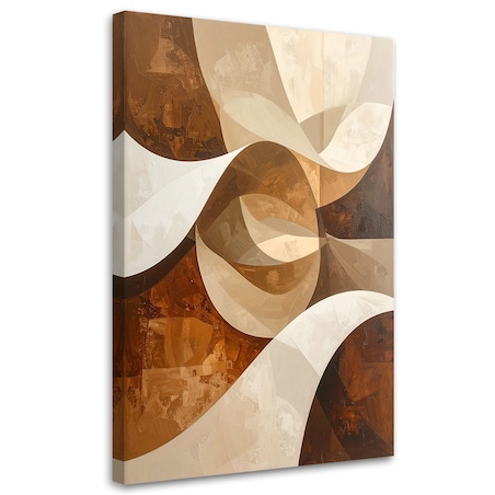 Obraz do salonu sypialni kuchni, Abstrakcyjne figury w odcieniach beżu