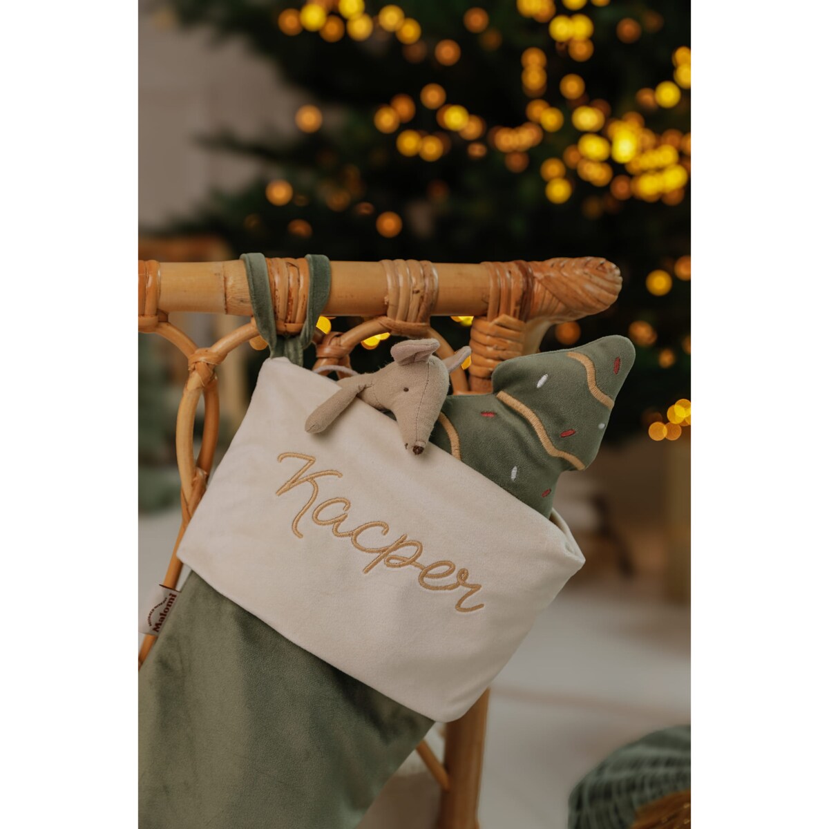 Skarpeta Świąteczna Personalizowana Forest Green