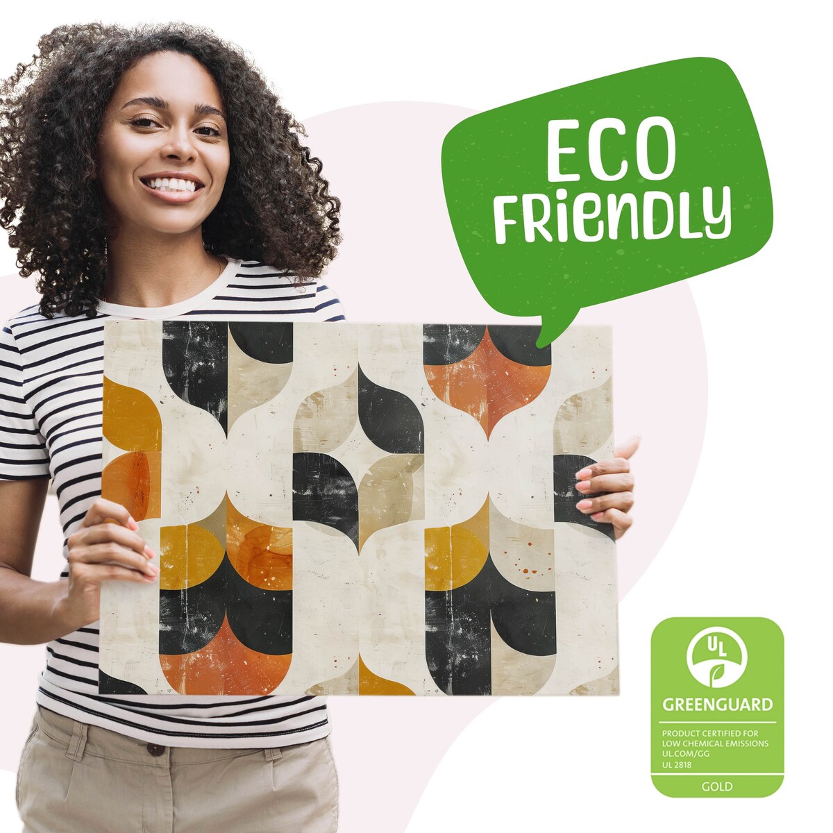 Obraz Na Płótnie Kolorowe Kształty Abstrakcja Ornamenty Styl Boho 70x50cm