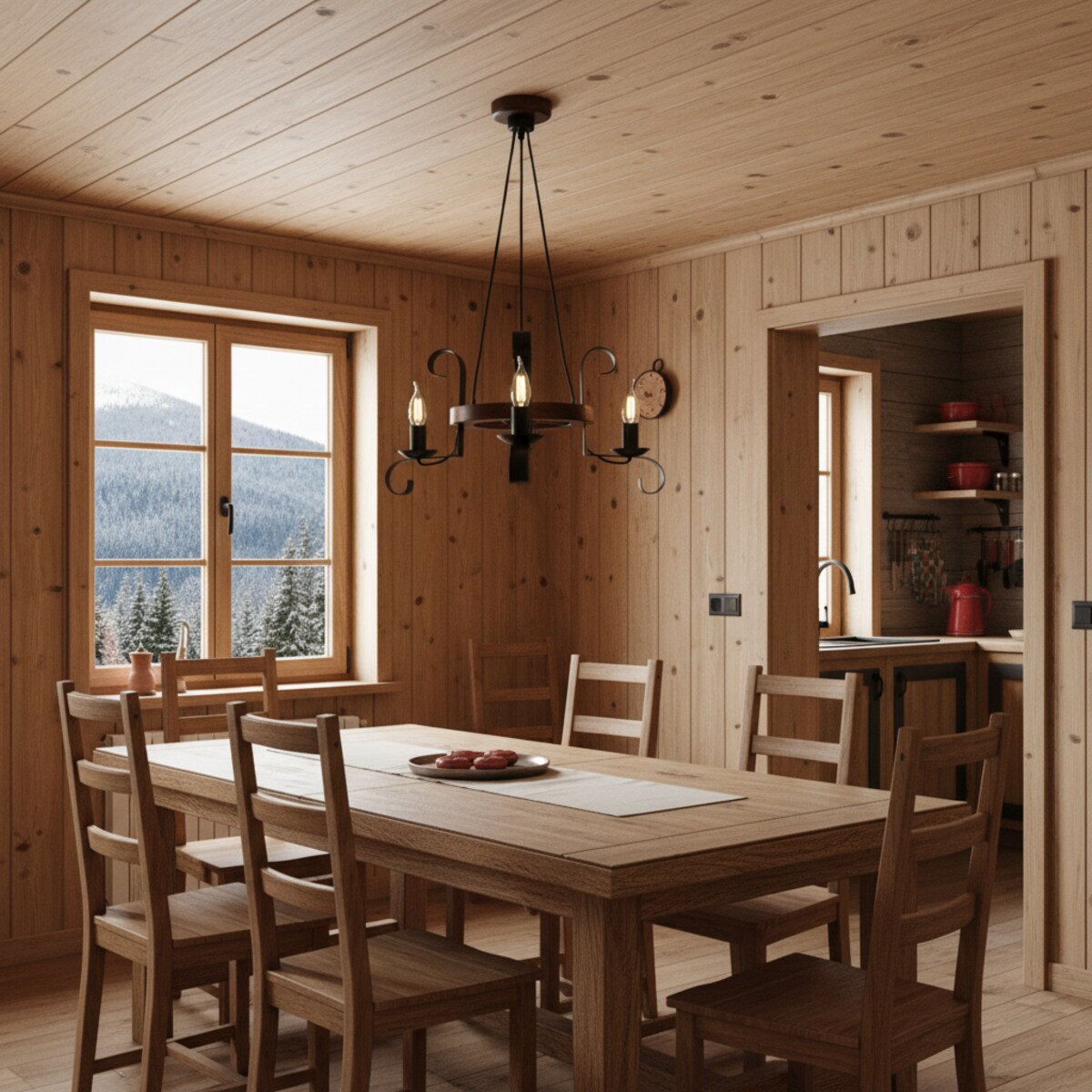 drewniana lampa wisząca edylit 3 punktowa loft retro
