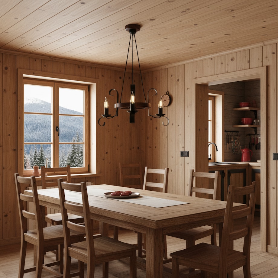 drewniana lampa wisząca edylit 3 punktowa loft retro