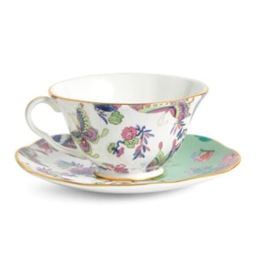 Filiżanka do herbaty ze spodkiem Green Butterfly Bloom Wedgwood