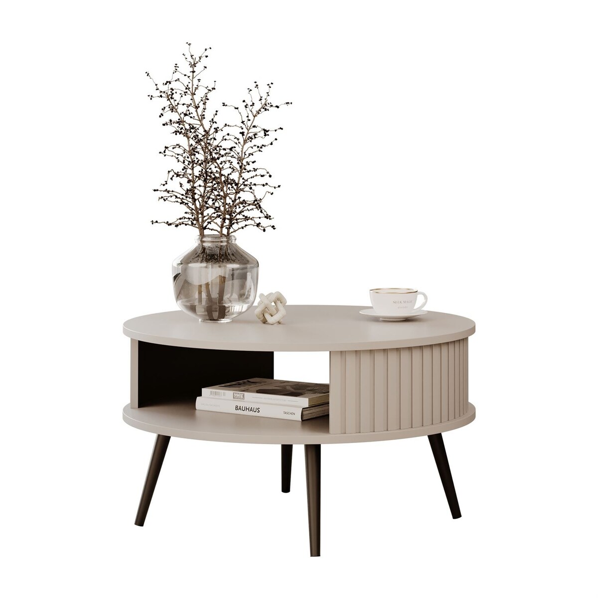 Stolik kawowy okrągły IVY beż