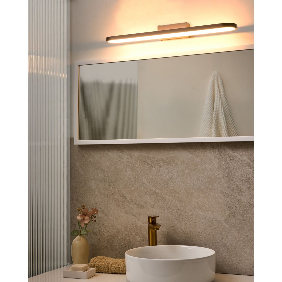 Kinkiet LED obrazowy/łazienkowy MIDOU Metal Brązowy