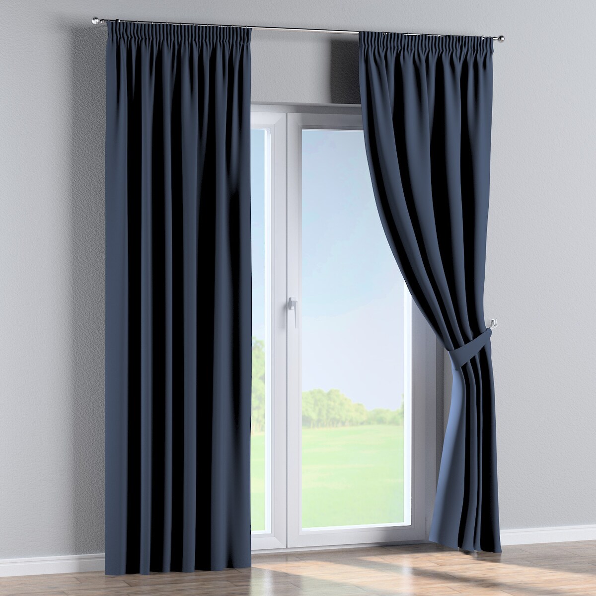 Zasłona na taśmie marszczącej 1 szt. 130x260 granatowy