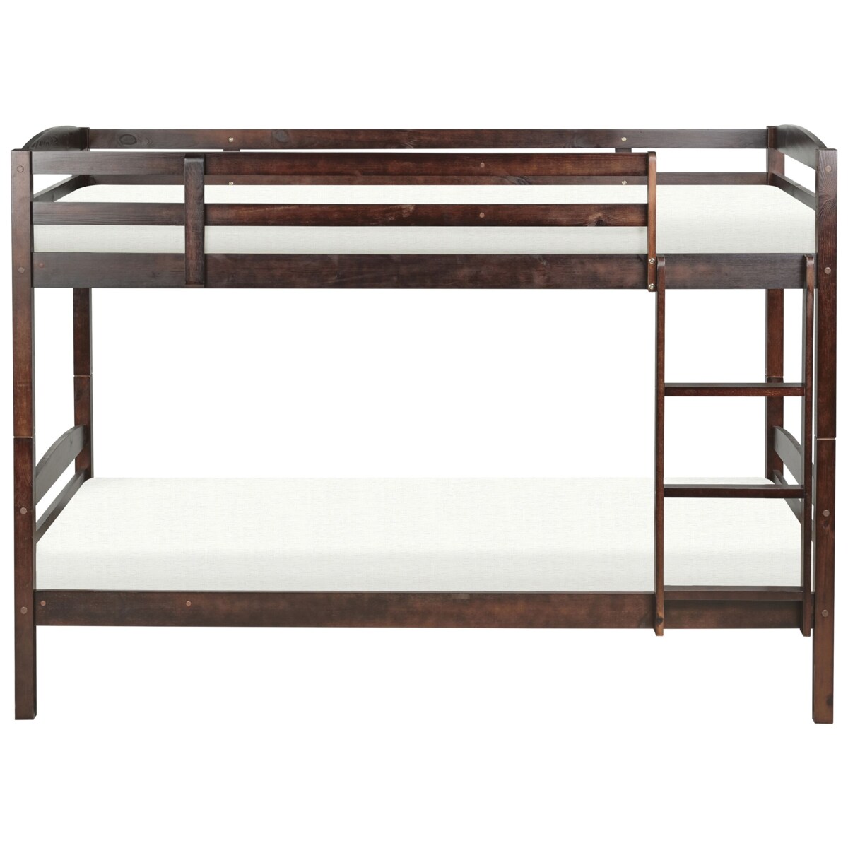 Łóżko piętrowe drewniane 90 x 200 cm ciemne REGAT