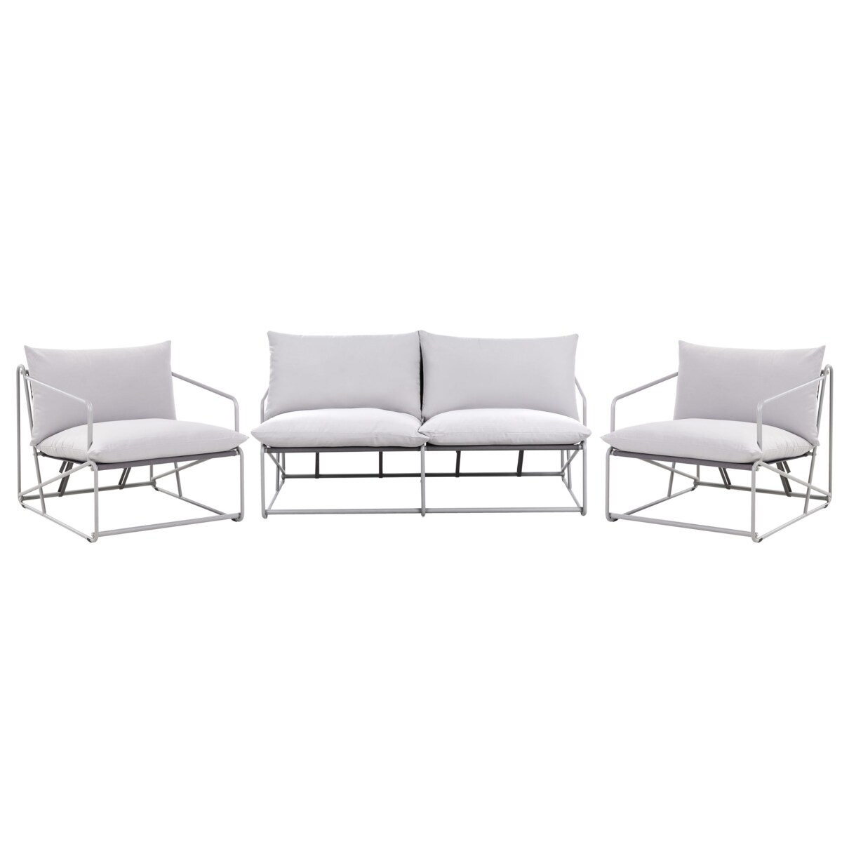 Zestaw ogrodowy dla 4 osób PONTE Metal Szary