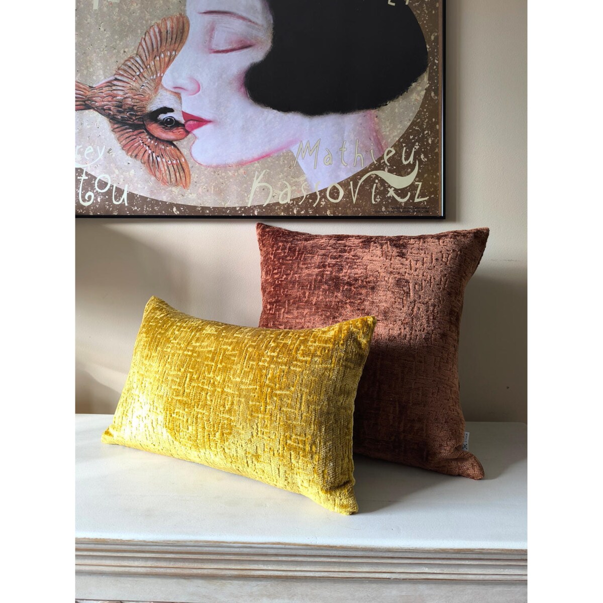 Prostokątna brązowa poduszka dekoracyjna 50x30 Bess