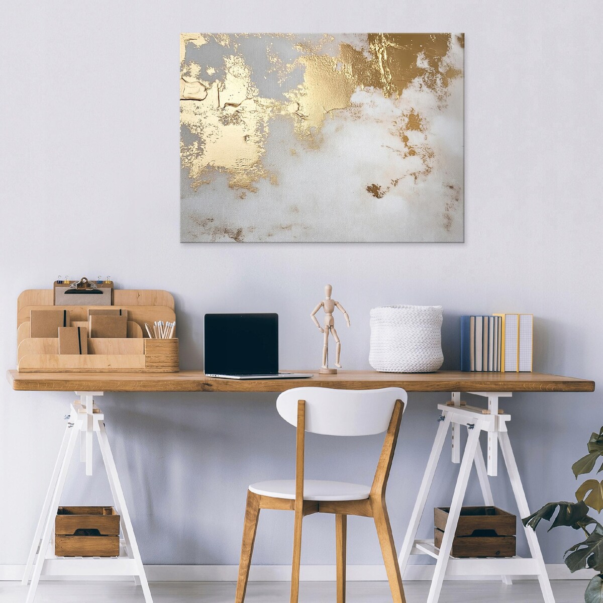 OBRAZ NA PŁÓTNIE ŚCIANĘ ABSTRAKCJA ZŁOTO DO SALONU SYPIALNI KUCHNI 60x40