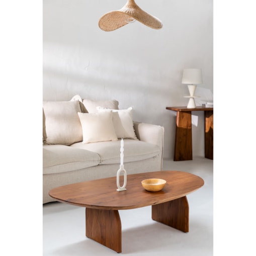 Stolik kawowy z drewna akacjowego 135x80 cm Bedum popielaty brąz