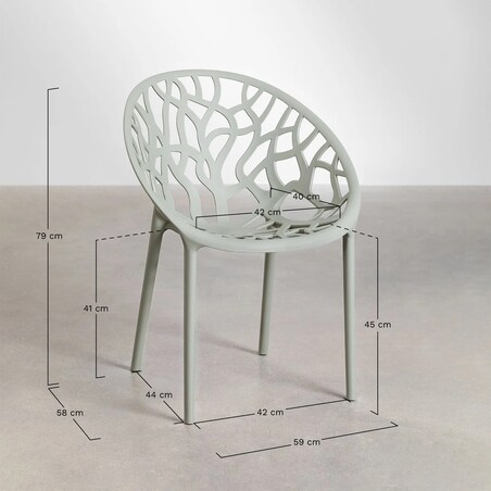 Krzesło z polipropylenu, sztaplowane, Coral, kremowo-szare