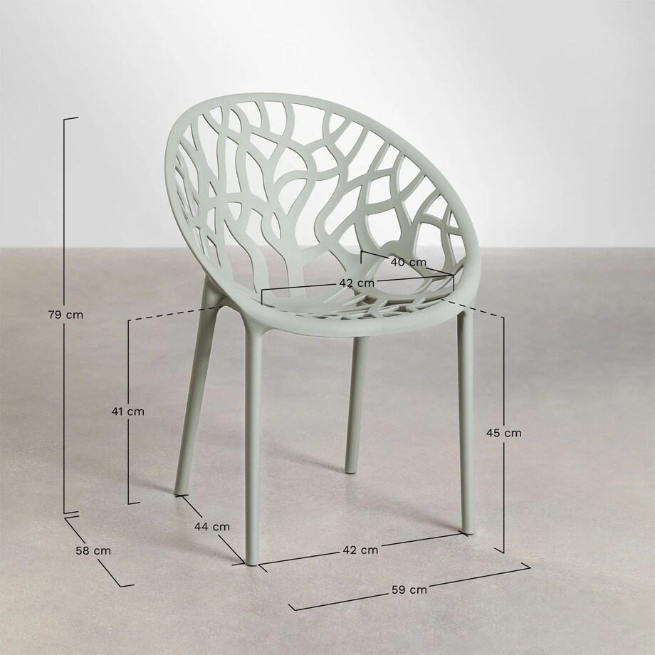 Krzesło z polipropylenu, sztaplowane, Coral, kremowo-szare