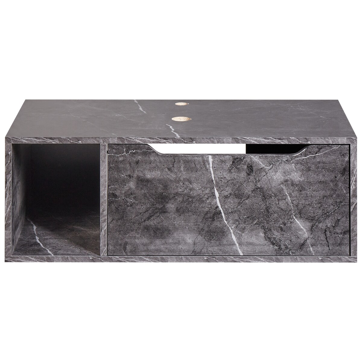 Szafka łazienkowa wisząca pod umywalkę CASCAVEL 80 cm Czarny marmur