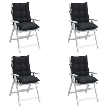 vidaXL Poduszki na krzesła z niskim oparciem, 4 szt., czarne