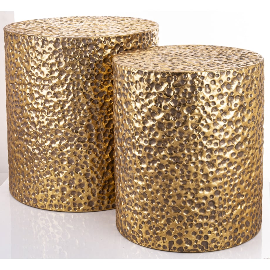 Stolik kawowy 2 szt. okrągły 50x43x43 i 55x50x50 cm TOLA