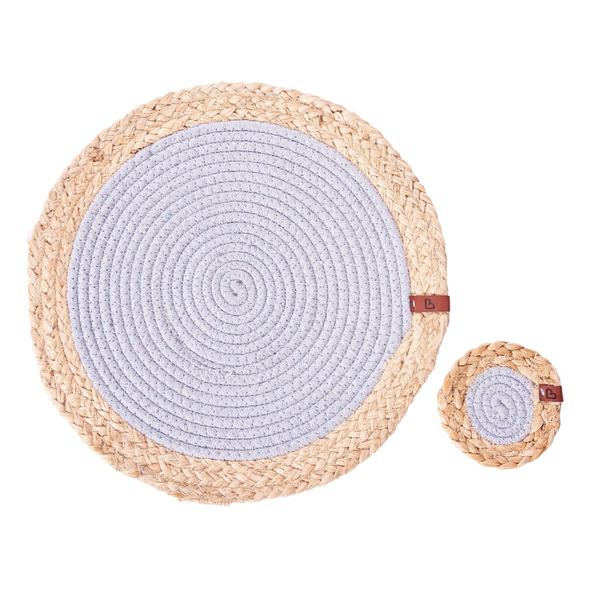 Zestaw 12 podkładek na stół ROSELLA Szary Juta Bawełna