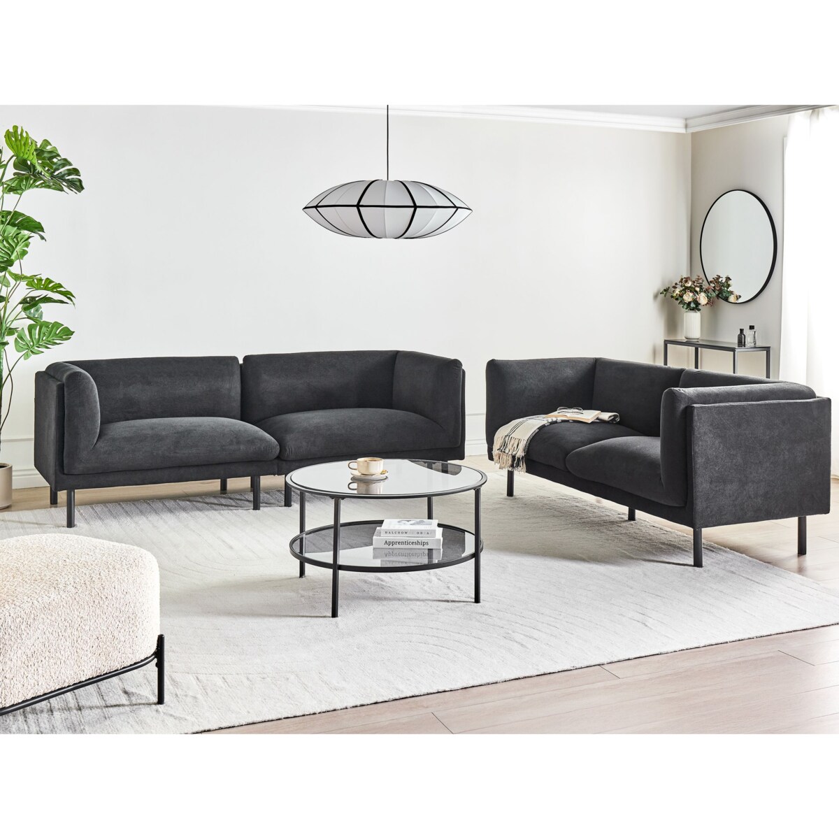 Sofa VORGOD Czarny dla 3 osób