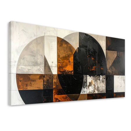 Obraz do salonu sypialni biura kuchni, Abstrakcja koła kształty brązowy szary