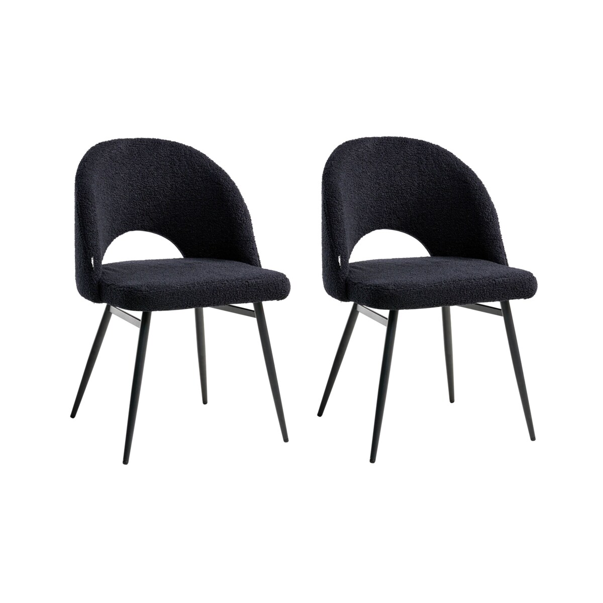 Zestaw 2 krzeseł do jadalni ONAGA Boucle Czarny