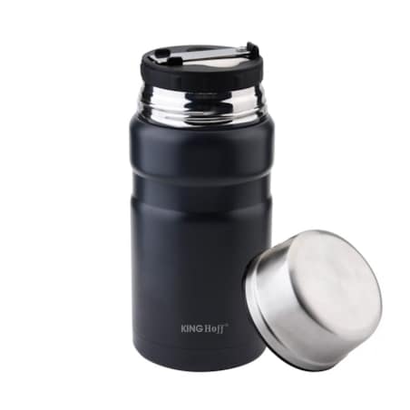 Termos obiadowy stalowy 0.75L czarny KINGHOFF