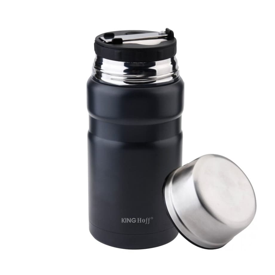 Termos obiadowy stalowy 0.75L czarny KINGHOFF