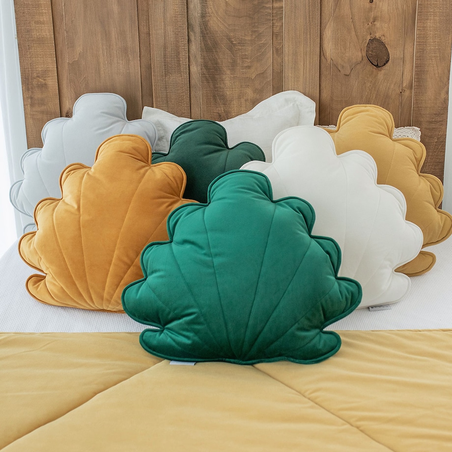Poduszka Muszelka, Velvet Shell Green