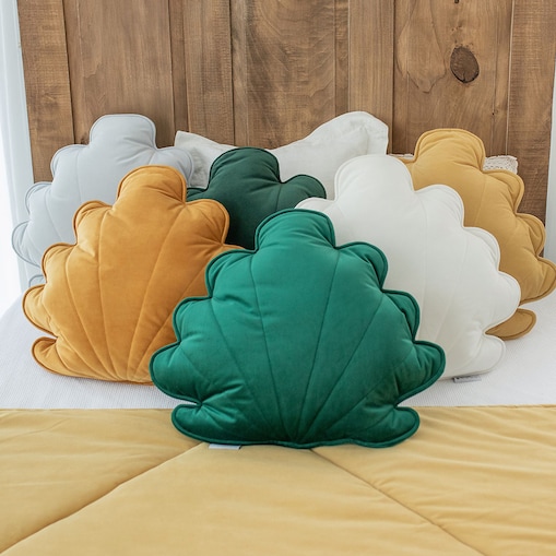 Poduszka Muszelka, Velvet Shell Green