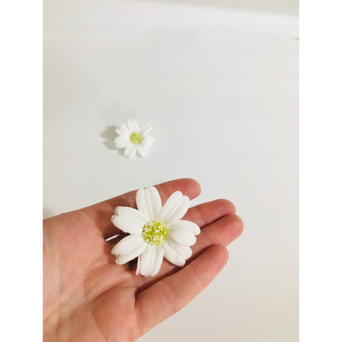 STOKROTKA BIAŁA 3x kwiaty mydlane do bukietów dekoracji boxy flower 4cm