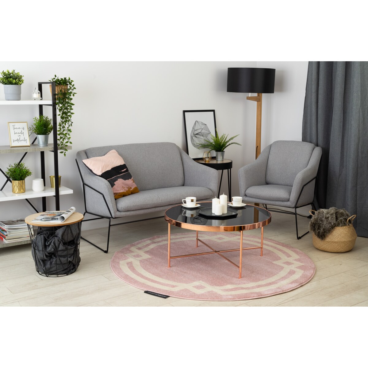 Dywan HAMPTON Lux koło róż koło 120 cm