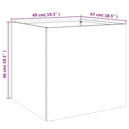 vidaXL Donica, czarna, 49x47x46 cm, stal