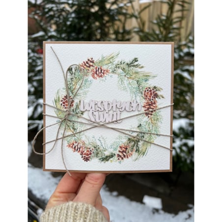 Kartka świąteczna ręcznie robiona na Boże Narodzenie Wesołych Świąt