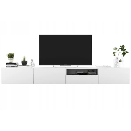 Szafka RTV Loft Wisząca Biały MAT Komoda RTV Szuflada 240 cm