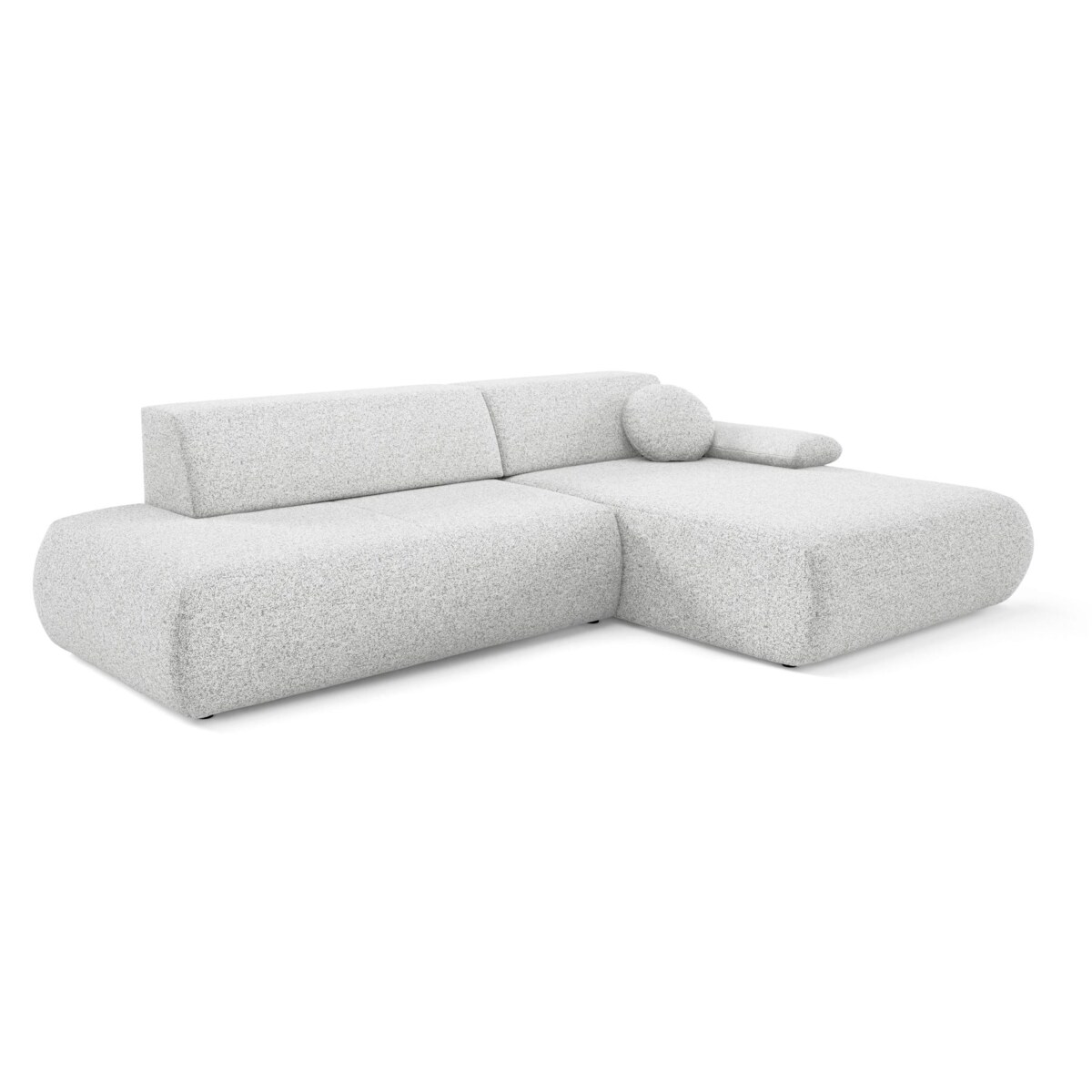 Narożnik rozkładany PENTI z pojemnikiem na pościel, prawy, jasno-szary