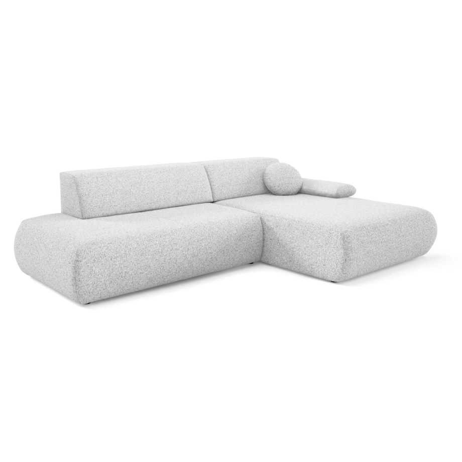 Narożnik rozkładany PENTI z pojemnikiem na pościel, prawy, jasno-szary